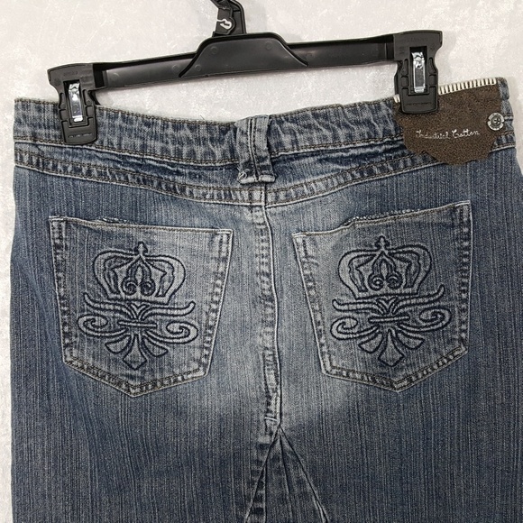 Industrial Cotton Jean Skirt Raw Hem/Unhemmed Sz 7 - Picture 8 of 8